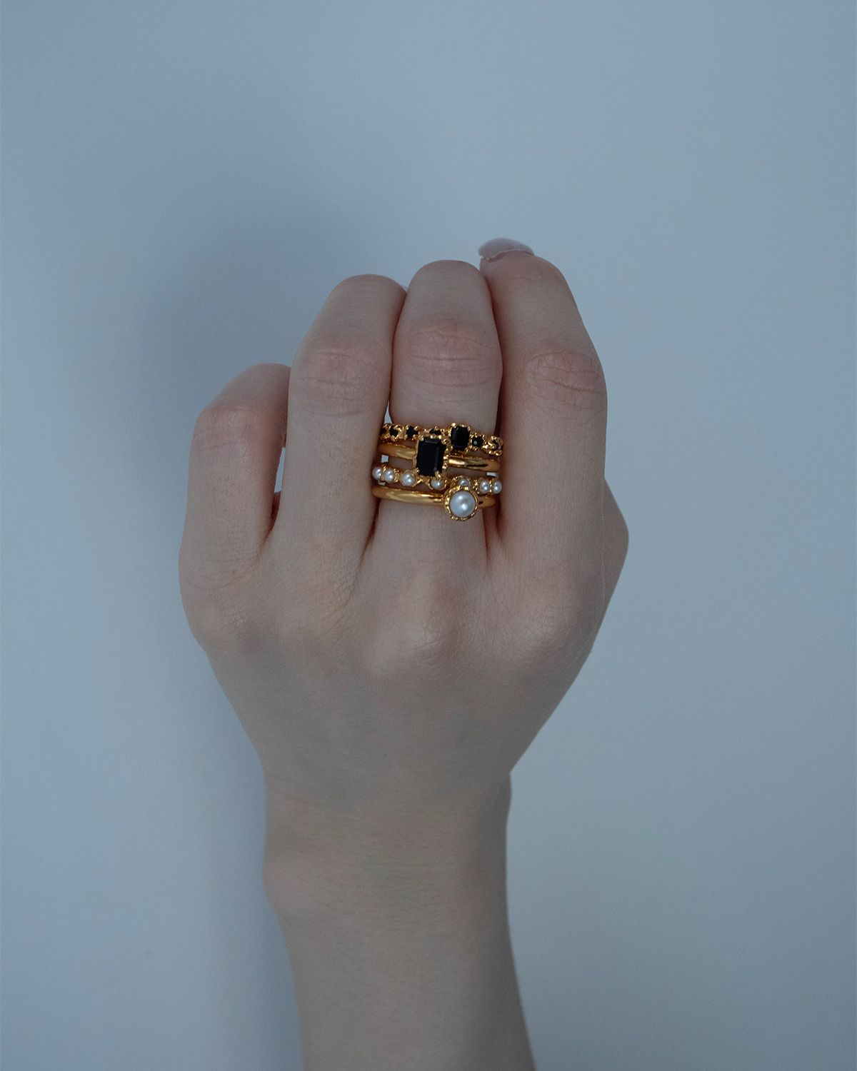 Single Pearl  Lava Ring 詳細画像