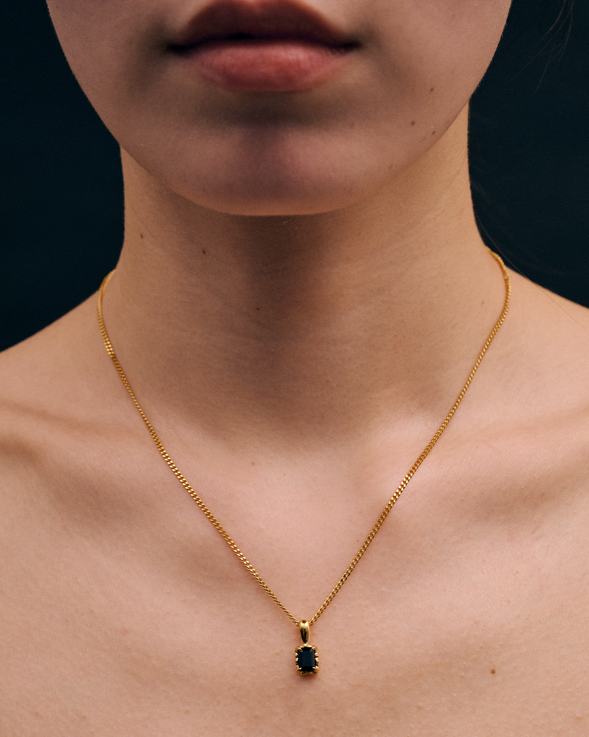 Single Onyx Lava Necklace 詳細画像