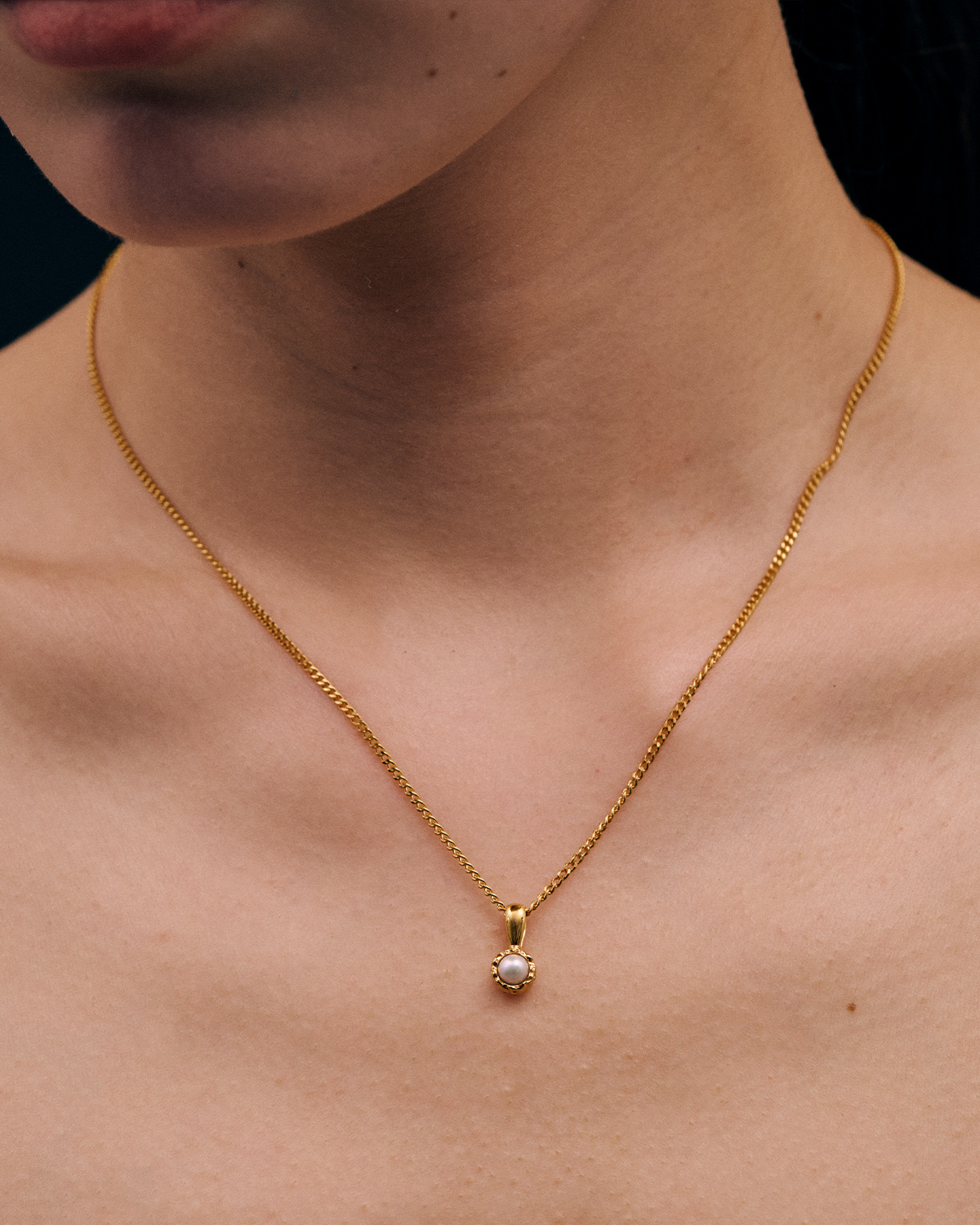 Single Peal Lava Necklace 詳細画像