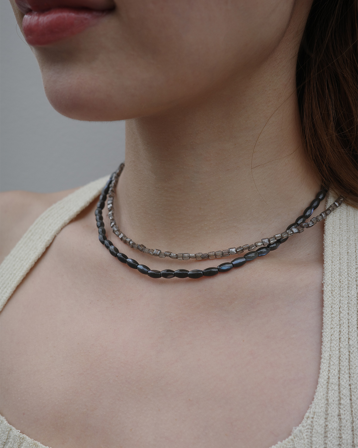 French Shell Beads Necklace 詳細画像