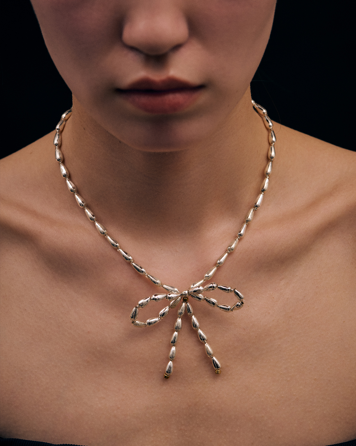 Souffl&eacute; Beads Ribbon Neckless  詳細画像