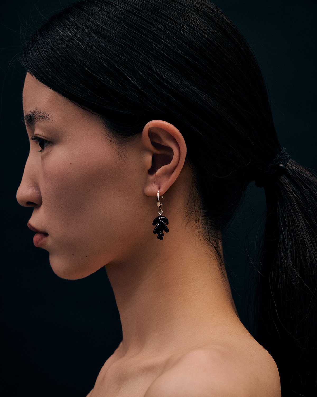 Coral Glass Earrings 詳細画像